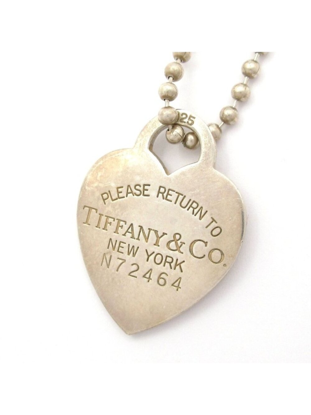 Tiffany & Co Necklace Return to Tiffany Heart Silver Ball Chain